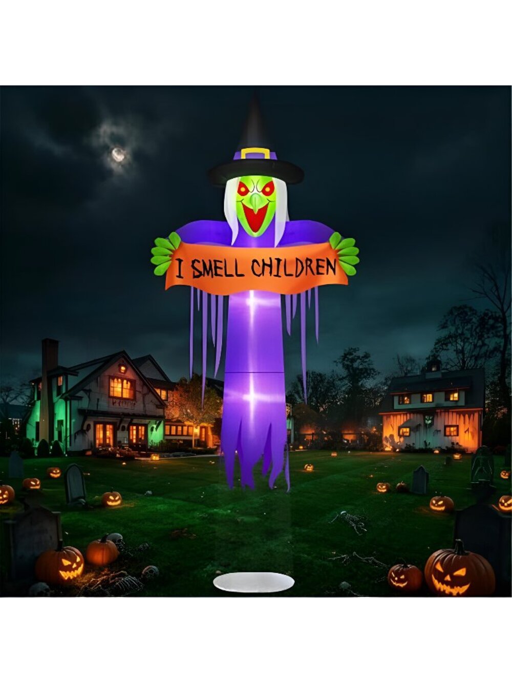 Danxilu 12FT Halloween Blow Up Inflatable Red Eyes Witch Outdoor Decoration